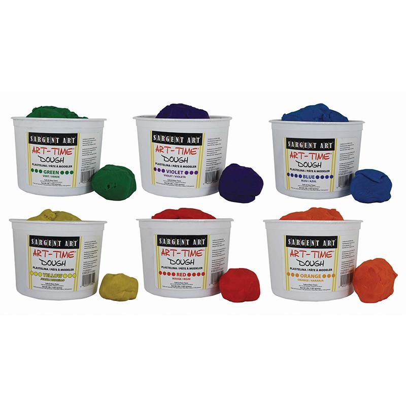 Art- Time Assorted Dough, 3lbs Of Tub, Pack Of 6