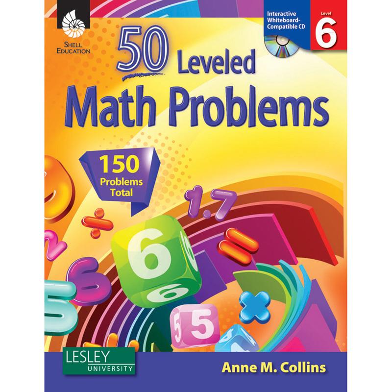 50 Leveled Math Problems Book with CD, Level 6
