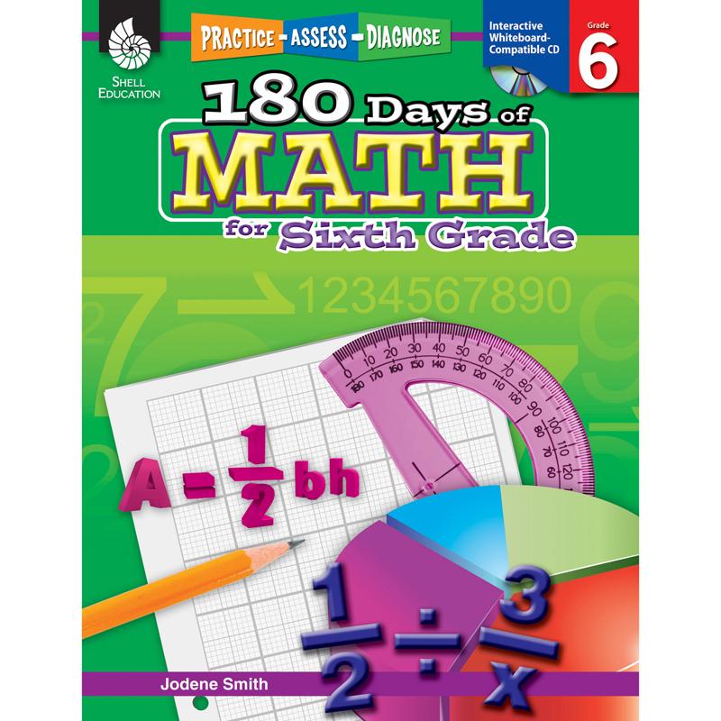  Shell Education 180 Days Of Math Book, Grade 6