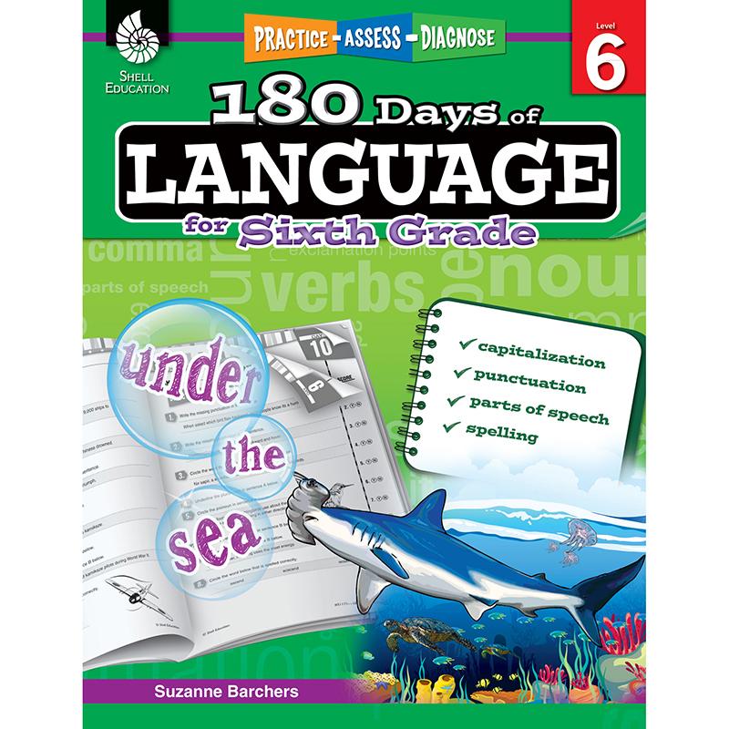 Shell Education 180 Days of Language Book, Grade 6