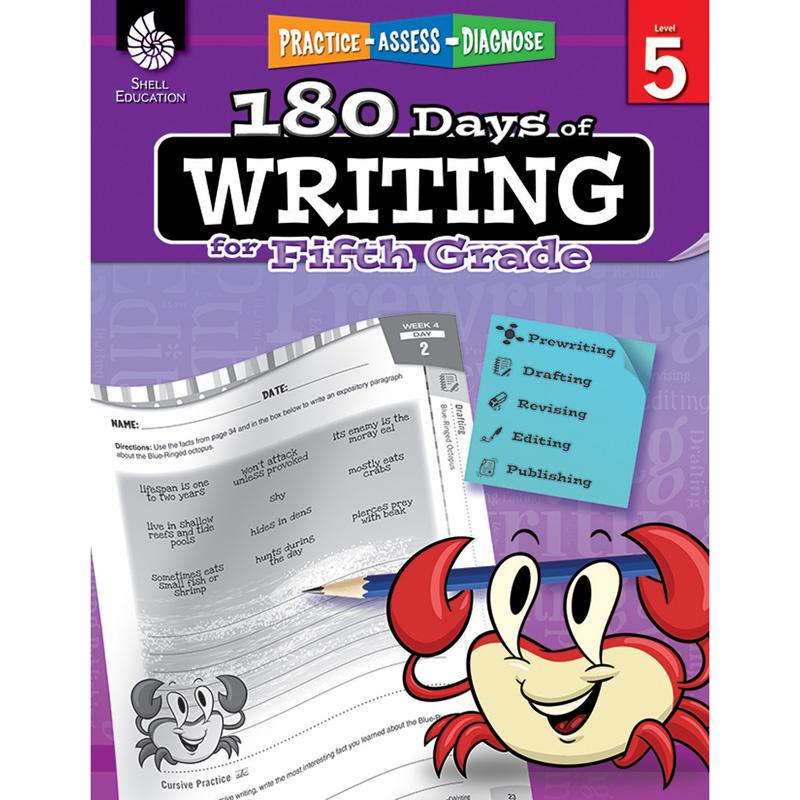  Shell Education 180 Days Of Writing Book, Grade 5