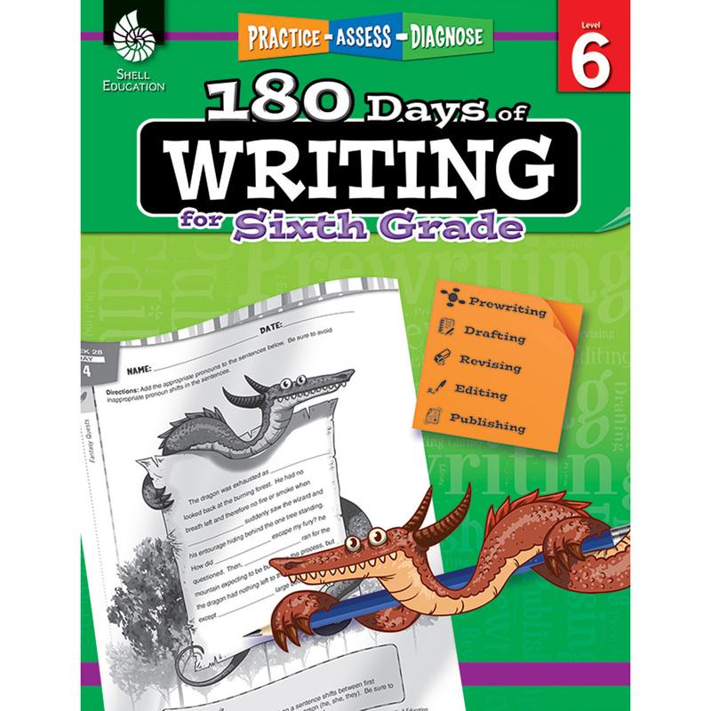 Shell Education 180 Days of Writing Book, Grade 6