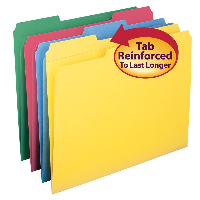 Smead File Folders with Reinforced Tab - Letter - 8 1/2