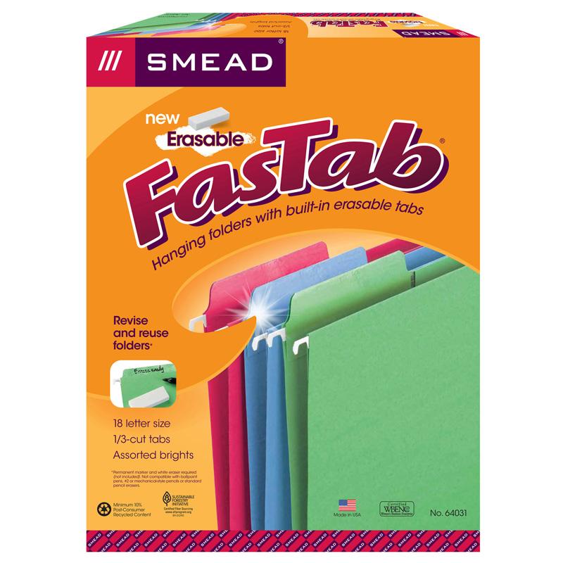Smead Erasable FasTab Hanging Folders - Letter - 8 1/2