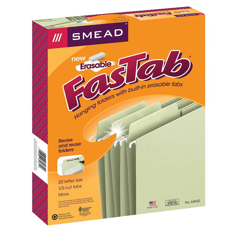Smead Erasable FasTab Hanging Folders - Letter - 8 1/2