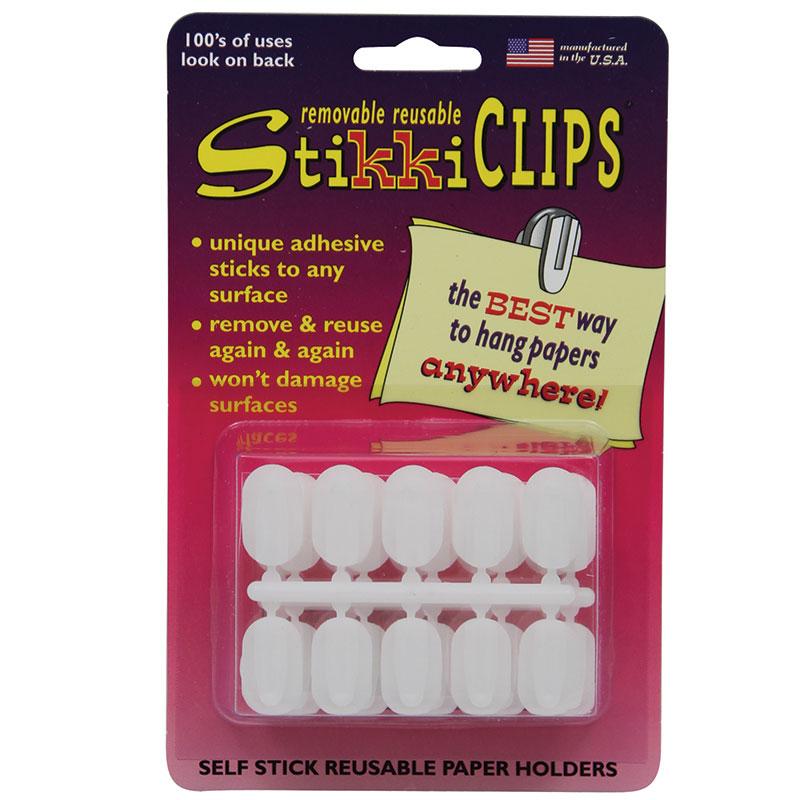 StikkiCLIPS®, White, Pack of 30