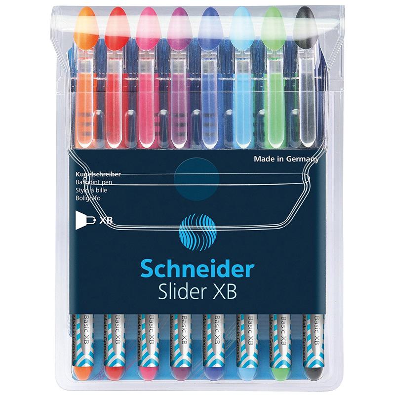 Schneider Slider XB Ballpoint Pens - Assorted - Steel Tip - 8 / Pack