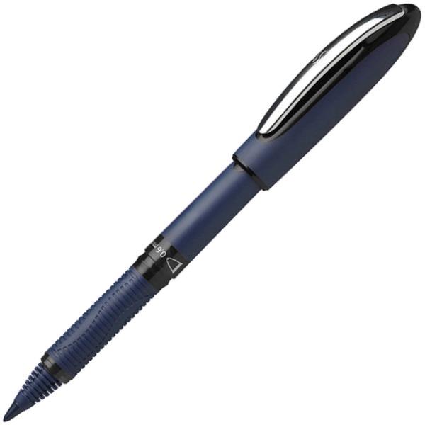 Schneider One Business Rollerball Pen - 0.3 mm Pen Point Size - Black Liquid Ink - Dark Blue Barrel- Each 