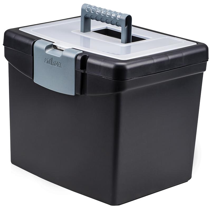 Storex Portable File Box with XL Storage Lid