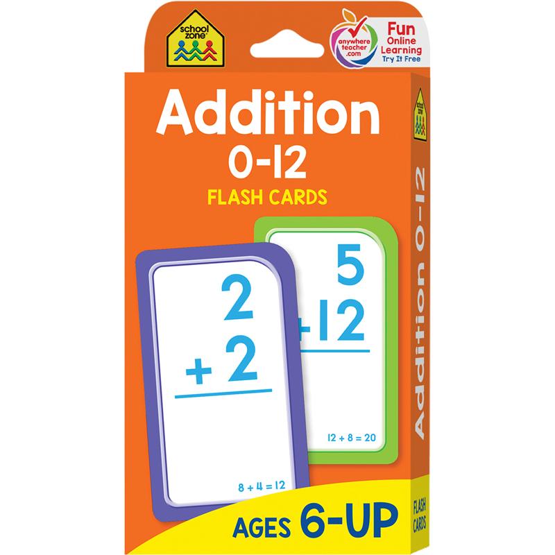  Addition 0- 12 Flash Cards