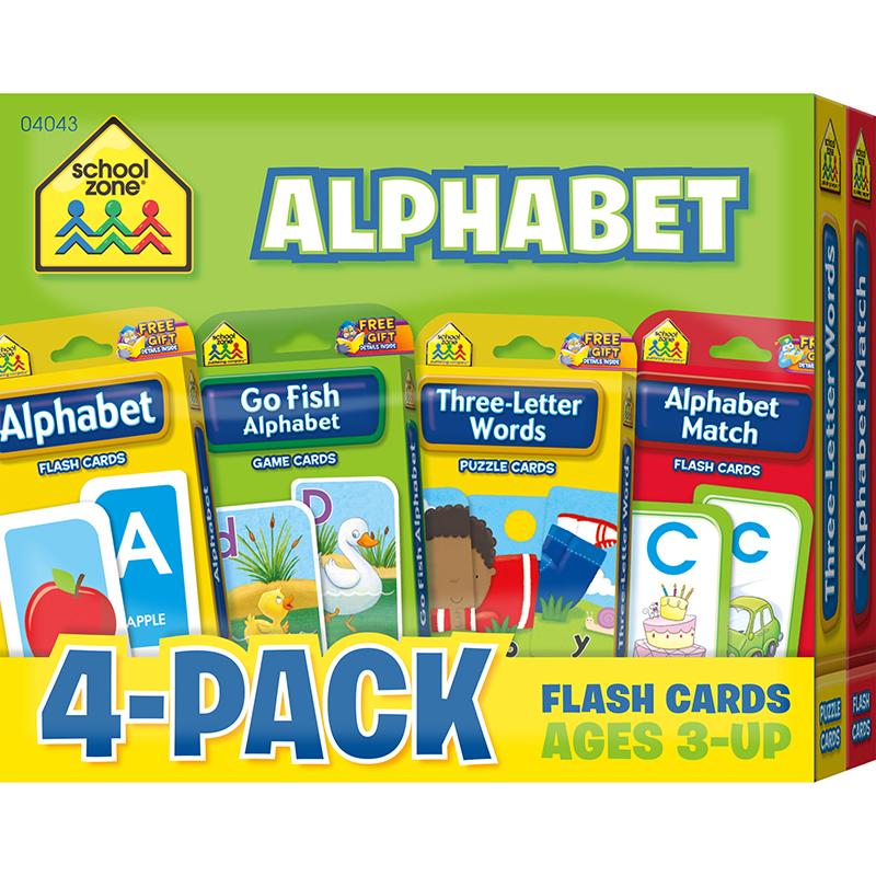  Alphabet Flash Card, 4- Pack