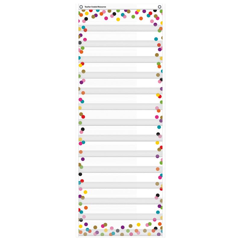 Confetti 14 Pocket Daily Schedule Pocket Chart, 13