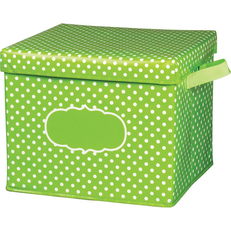 Teacher Created Resources Lime Polka Dots Storage Box - 10.5