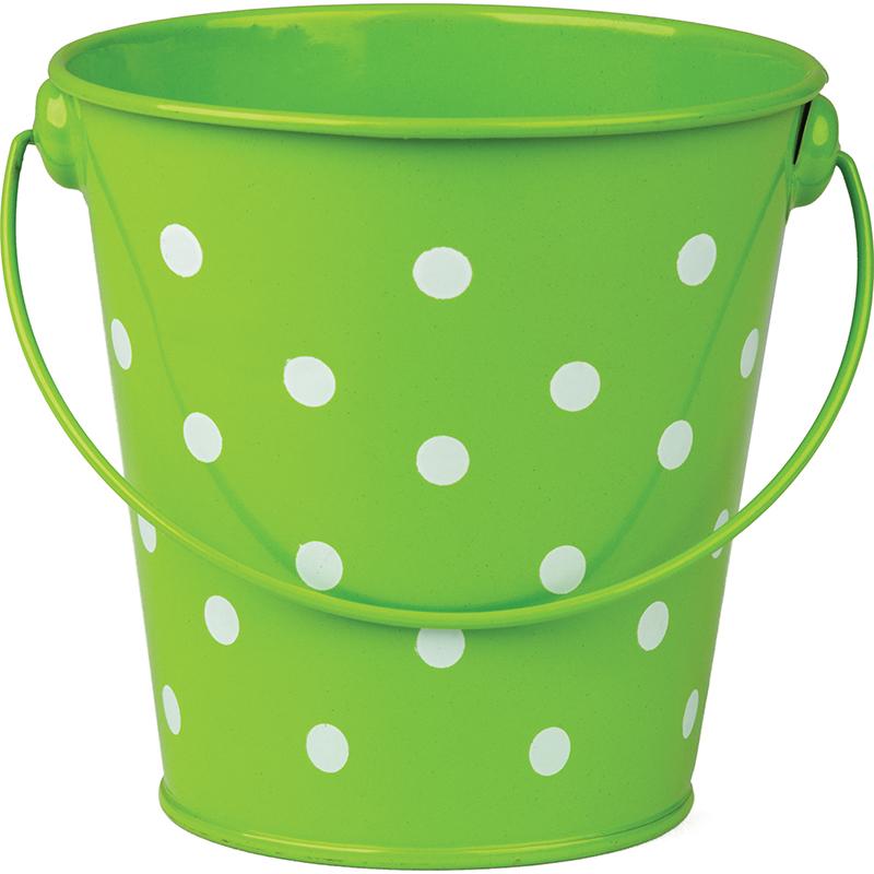 Lime Polka Dots Pail with Handle