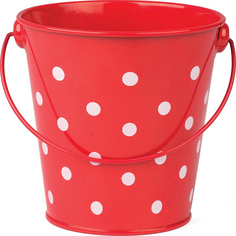 Red Polka Dots Pail with Handle