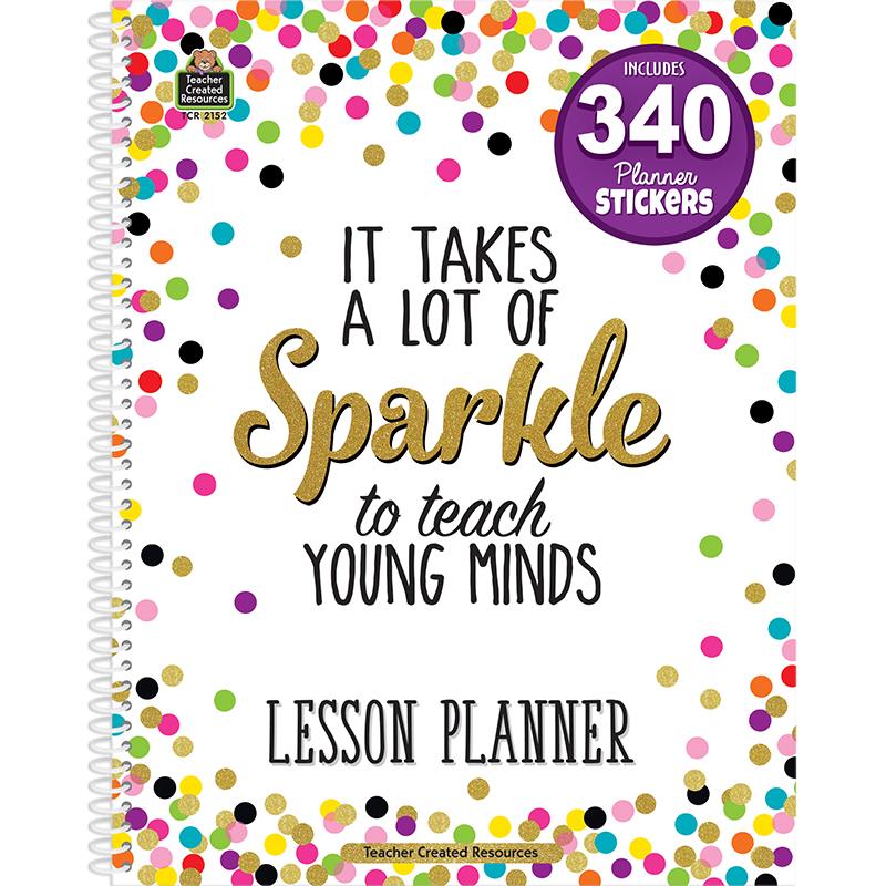 Teacher Created Resources Confetti Lesson Planner - Academic - 9 Month - Wire Bound - Multi - Appointment Schedule, Event Planning Sheet, Reminder Section - 1 Each