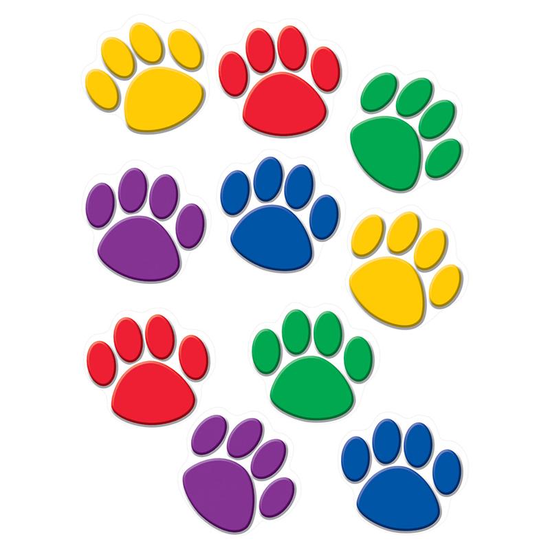 Colorful Paw Prints Accent - 30 / Pack