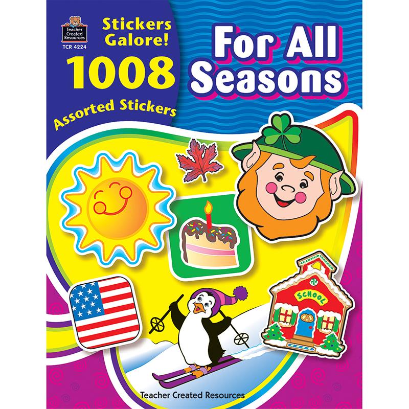 Teacher Created Resources For All Seasons Sticker Book - Self-adhesive - Acid-free, Lignin-free - Assorted - 1008 / Pack