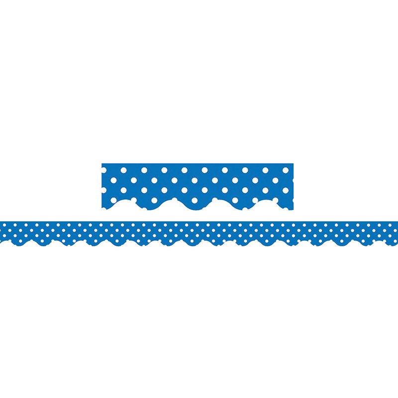 Blue Mini Polka Dots Border Trim