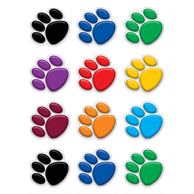 Colorful Paw Prints Mini Accents, Pack of 36