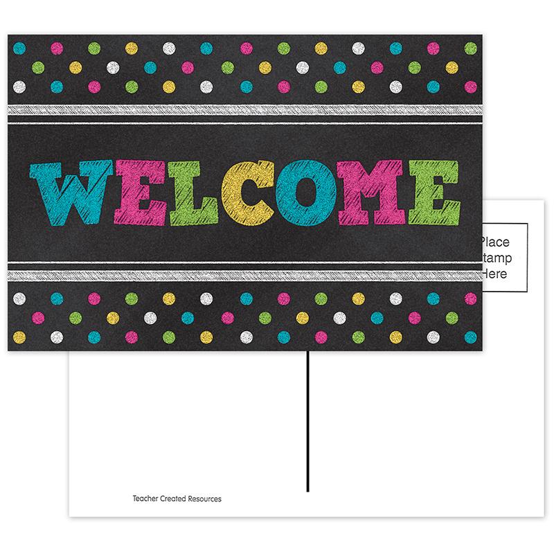 Chalkboard Brights Welcome Postcards, Pack of 30
