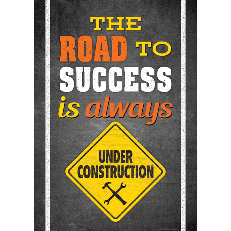 The Road to Success Is Always Under Construction Positive Poster