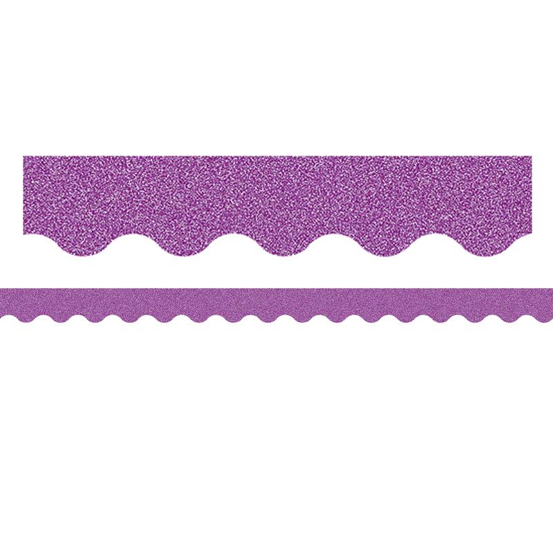 Purple Glitz Scalloped Border Trim