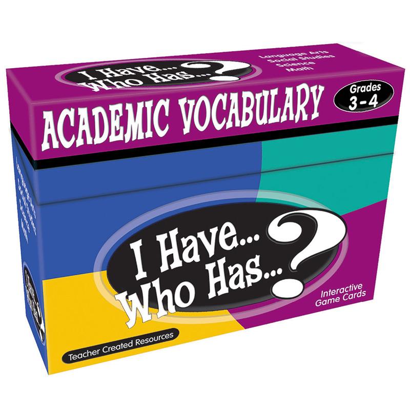 I Have, Who Has Academic Vocabulary Game, Grade 3-4