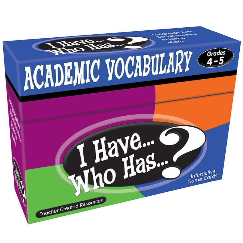 I Have, Who Has Academic Vocabulary Game, Grade 4-5