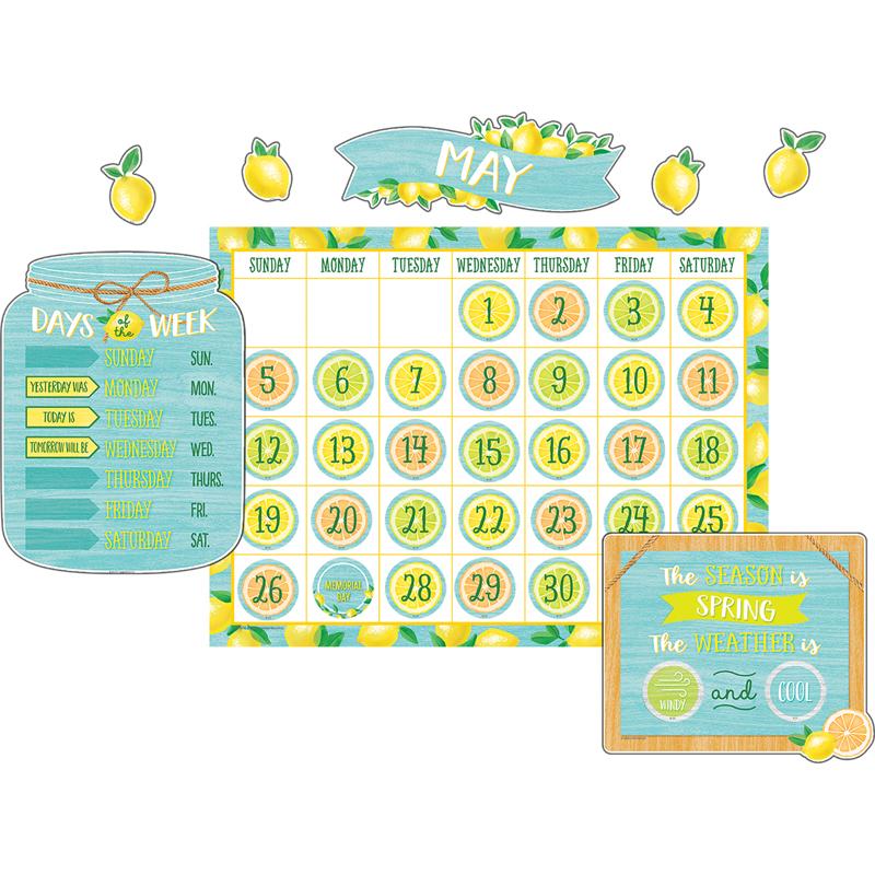 Lemon Zest Calendar Bulletin Board Set