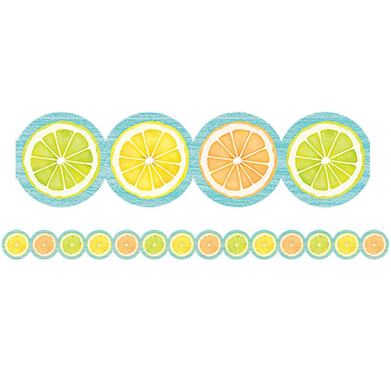 Lemon Zest Citrus Slices Die-Cut Border Trim, 35 Feet