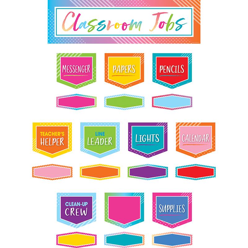 Colorful Vibes Classroom Jobs Mini Bulletin Board Set