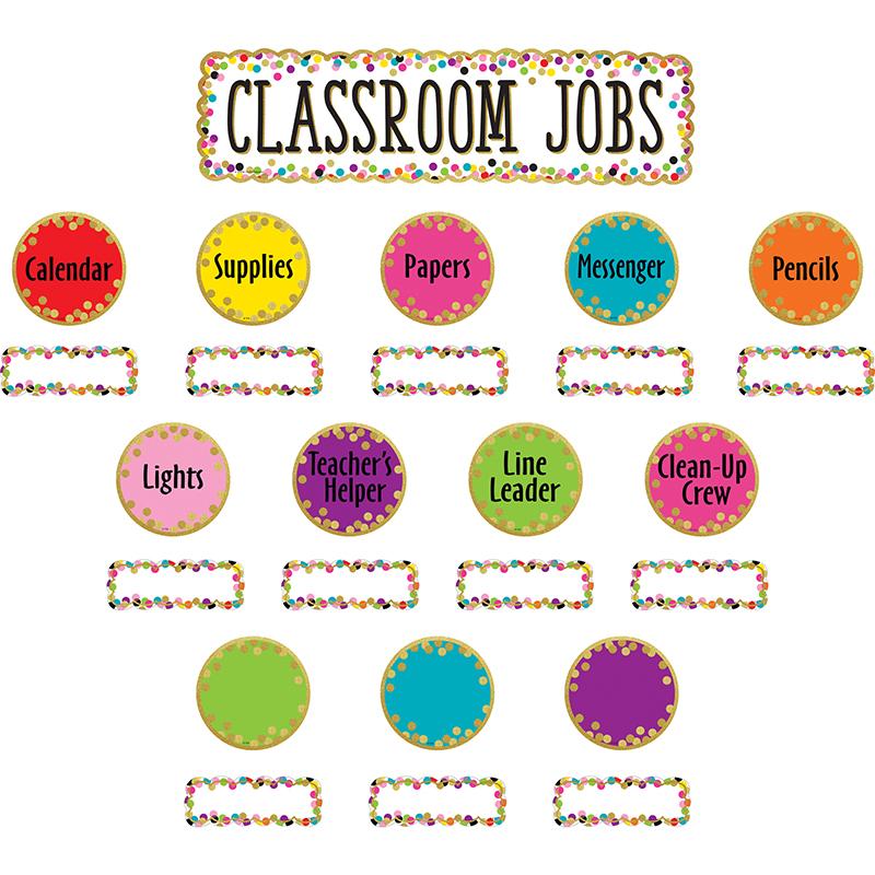  Confetti Classroom Jobs Mini Bulletin Board Set