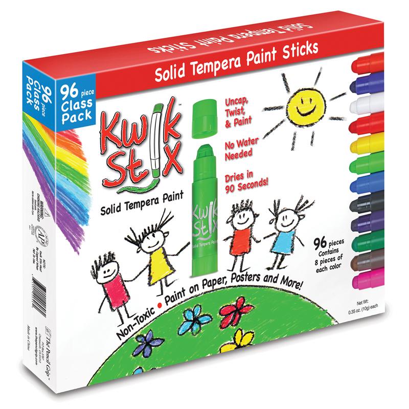  The Pencil Grip Kwik Stix 96- Piece Tempera Paint Sticks - 96/Box - Assorted