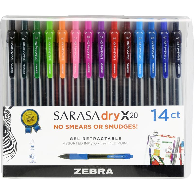 Zebra Pen Sarasa Gel Medium Point Retractable Pens - Medium Pen Point - 0.7 mm Pen Point Size - Retractable - Blue Gel-based Ink - Plastic Barrel - 14 / Pack