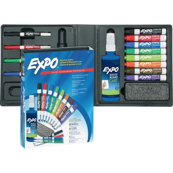 Expo Low-Odor Dry-erase Marker Kit - Fine Marker Point - Chisel Marker Point Style - Assorted - 12 / Set