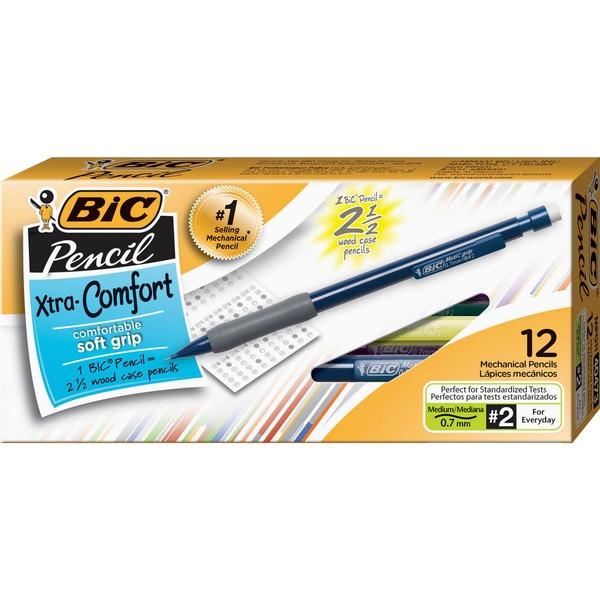 BIC Matic Grip Mechanical Pencils - 0.7 mm Lead Diameter - Refillable - Assorted Barrel - 12 / Dozen