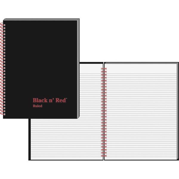  Black N ' Red Hardcover Business Notebook - 70 Sheets - Double Wire Spiral - 24 Lb Basis Weight - 8 1/2 