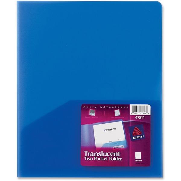 Avery® Translucent Plastic 2-Pocket Folder - Letter - 8 1/2