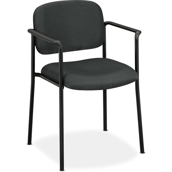 HON Scatter Stacking Guest Chair - Charcoal Fabric Seat - Black Frame - Charcoal - 19