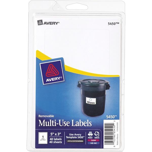 Avery® Removable ID Labels - Removable Adhesive - 5