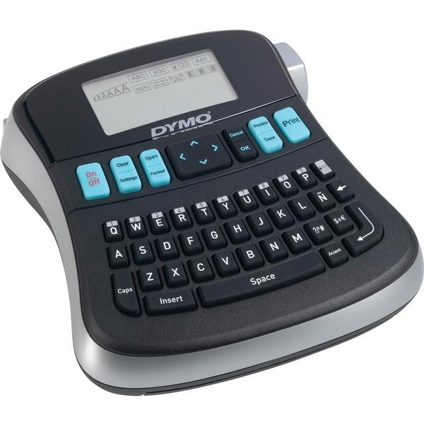 Dymo LabelManager 210D Label Maker - Thermal Transfer - Tape - Battery, Power Adapter - 6 Batteries Supported - AA - Alkaline - Silver