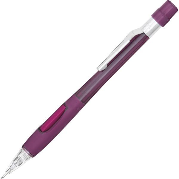 Pentel Quicker Clicker Automatic Pencils - #2 Lead - 0.9 mm Lead Diameter - Refillable - Black Lead - Transparent Red Barrel - 1 Each