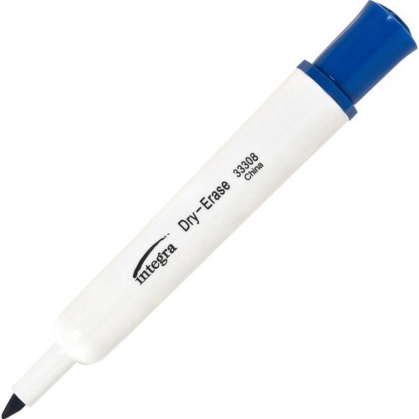  Integra Chisel Point Dry- Erase Markers - Chisel Marker Point Style - Blue - 12/Dozen
