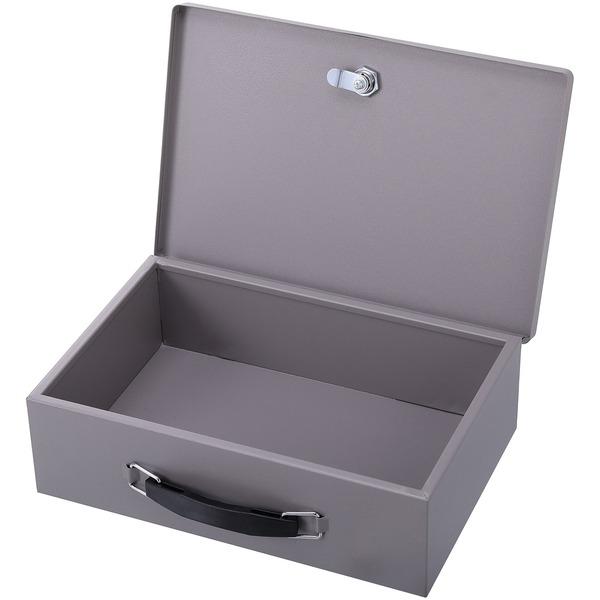 Sparco All-Steel Insulated Cash Box - Steel - Gray - 3.8