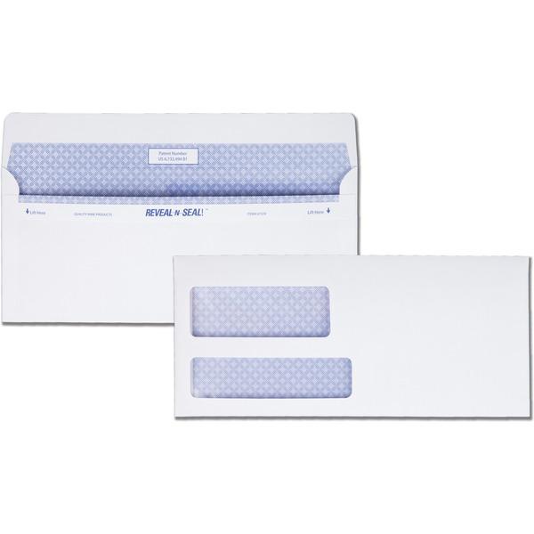 Quality Park Reveal-n-Seal Double Window Envelopes - Double Window - #9 - 8 7/8