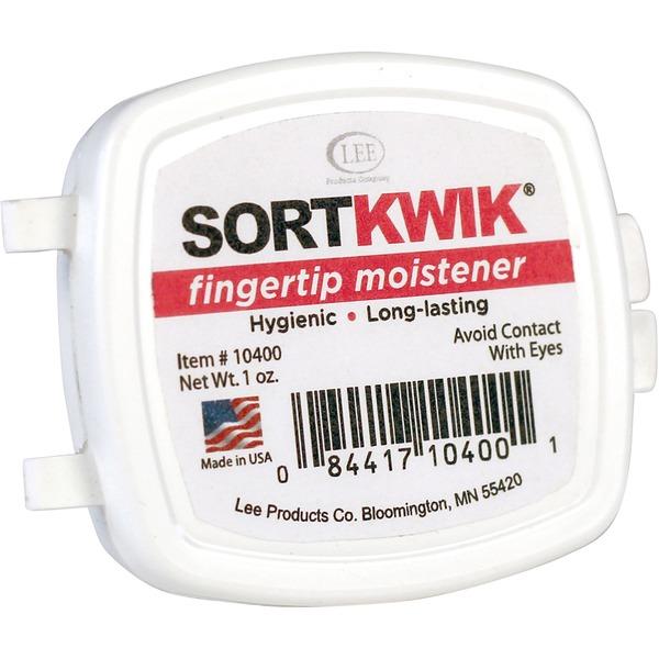  Lee Sortkwik Fingertip Moistener With Nonskid Base - White - Stainingless, Odorless, Non- Toxic, Non- Slip