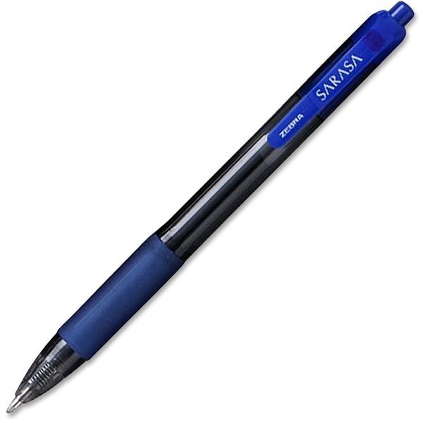 Zebra Pen Sarasa Gel Retractable Pens - Bold Pen Point - 1 mm Pen Point Size - Refillable - Retractable - Blue - Transparent Barrel