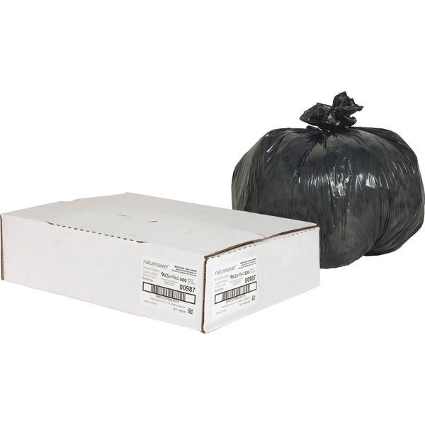 Nature Saver Black Low-density Recycled Can Liners - Small Size - 10 gal - 24