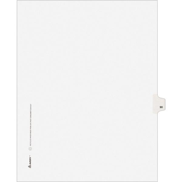Avery® Individual Legal Dividers - Allstate Style - Unpunched - 25 x Divider(s) - 25 Printed Side Tab(s) - Digit - 90 - 8.5